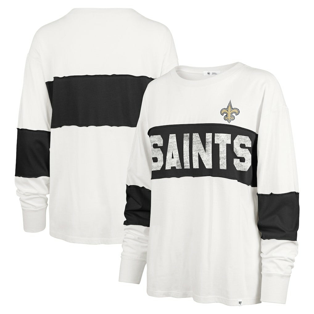 47 brand New Orleans Saints '47 Women's Clubhouse Pride Taylor Long Sleeve T-Shirt Cream