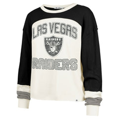 47 brand Las Vegas Raiders '47 Women's Double Header Curve Raglan Long Sleeve Crop Top Cream