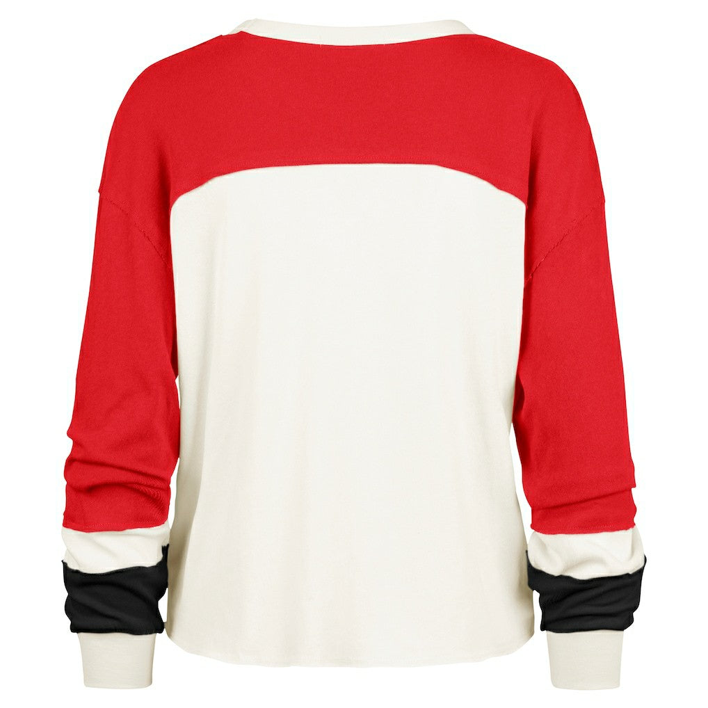 47 brand San Francisco 49ers '47 Women's Double Header Curve Raglan Long Sleeve Crop Top Cream