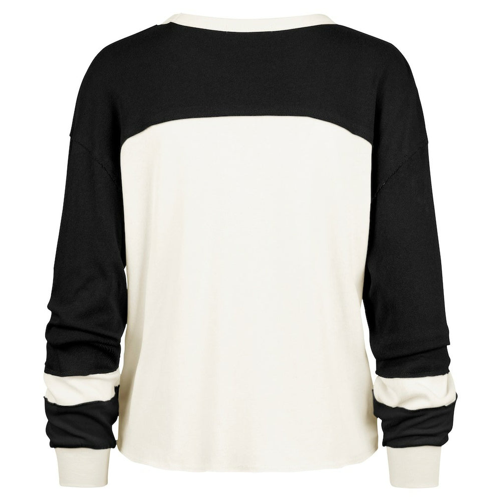47 brand New Orleans Saints '47 Women's Double Header Curve Raglan Long Sleeve Crop Top Cream