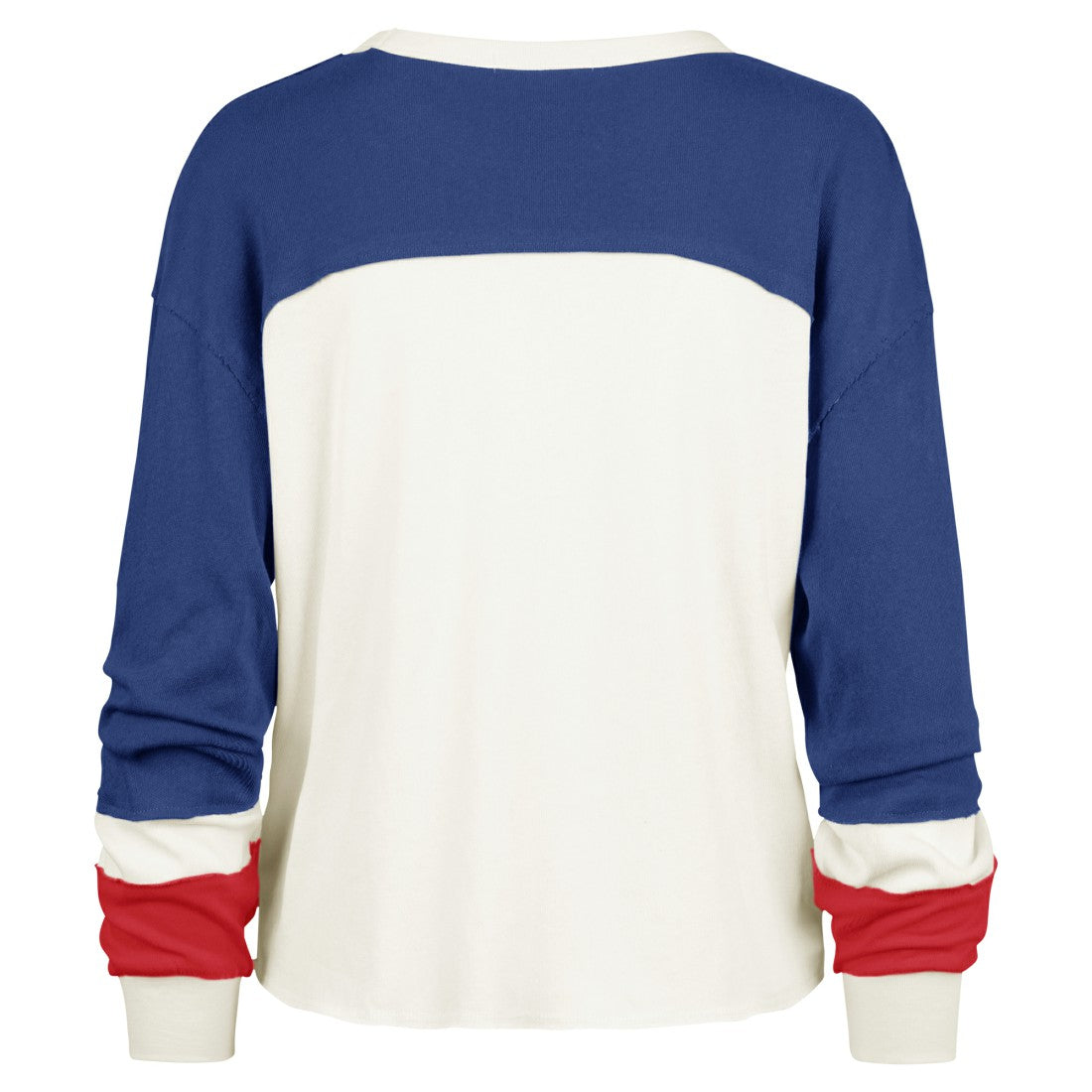 47 brand New York Giants '47 Women's Double Header Curve Raglan Long Sleeve Crop Top Cream
