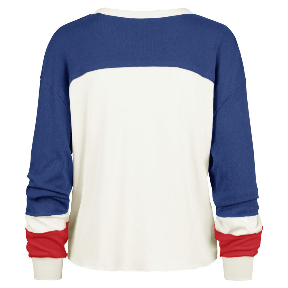 47 brand New York Giants '47 Women's Double Header Curve Raglan Long Sleeve Crop Top Cream