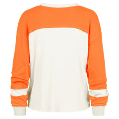 47 brand Cleveland Browns '47 Women's Double Header Curve Raglan Long Sleeve Crop Top Cream