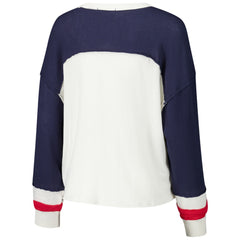 47 brand Houston Texans '47 Women's Double Header Curve Raglan Long Sleeve Crop Top Cream