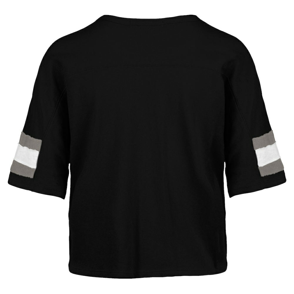 47 brand Las Vegas Raiders '47 Women's Double Header Scout Cropped V-Neck T-Shirt Black