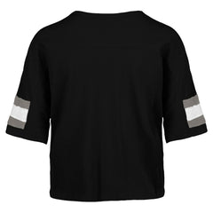 47 brand Las Vegas Raiders '47 Women's Double Header Scout Cropped V-Neck T-Shirt Black