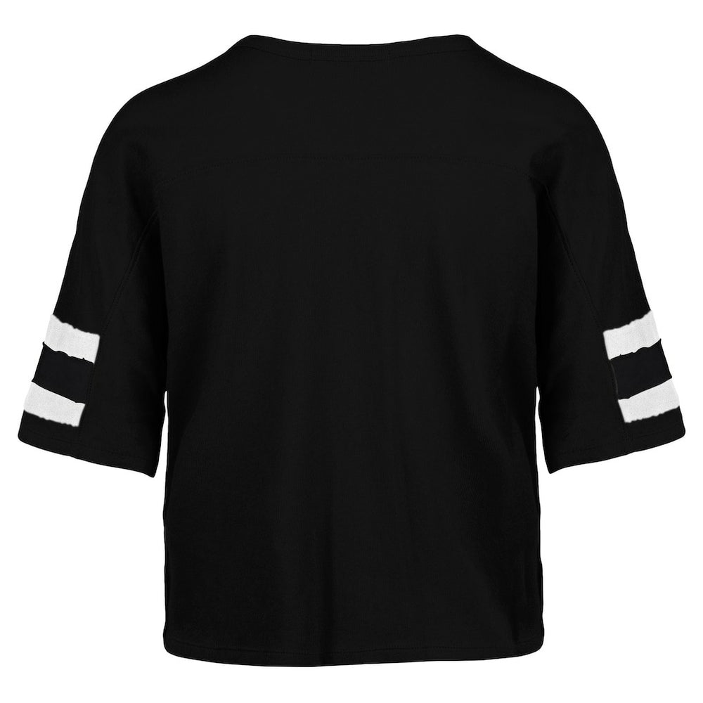 47 brand New York Jets '47 Women's Double Header Scout Cropped V-Neck T-Shirt Black