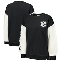 47 brand Pittsburgh Steelers '47 Women's Double Header Rise Andie Pullover Sweatshirt Black