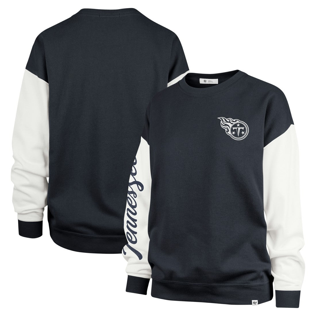 47 brand Tennessee Titans '47 Women's Double Header Rise Andie Pullover Sweatshirt Navy