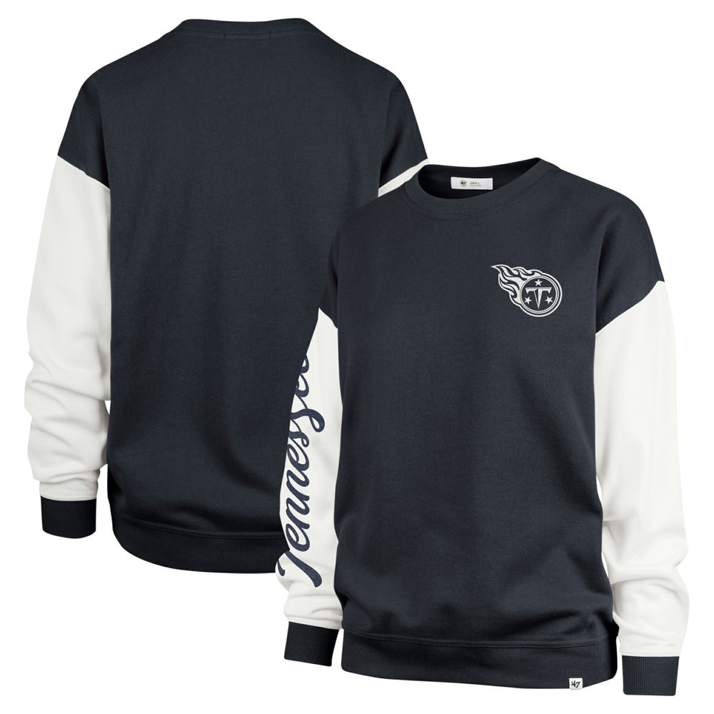 47 brand Tennessee Titans '47 Women's Double Header Rise Andie Pullover Sweatshirt Navy