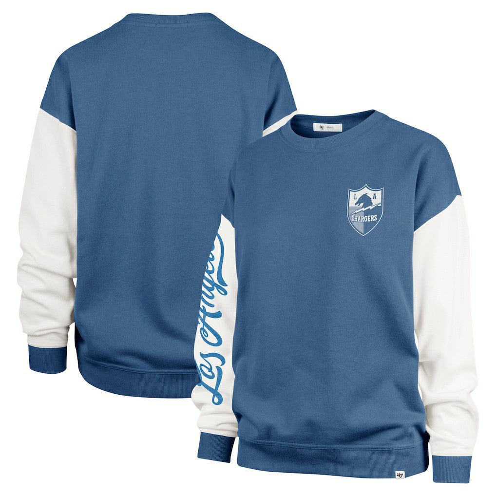 47 brand Los Angeles Chargers '47 Women's Double Header Rise Andie Pullover Sweatshirt Powder Blue
