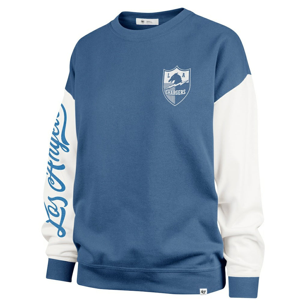 47 brand Los Angeles Chargers '47 Women's Double Header Rise Andie Pullover Sweatshirt Powder Blue