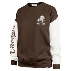 47 brand Cleveland Browns '47 Women's Double Header Rise Andie Pullover Sweatshirt Brown