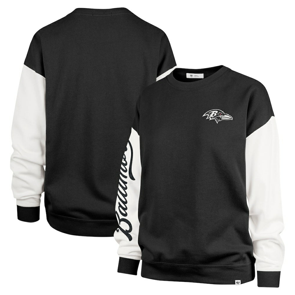 47 brand Baltimore Ravens '47 Women's Double Header Rise Andie Pullover Sweatshirt Black