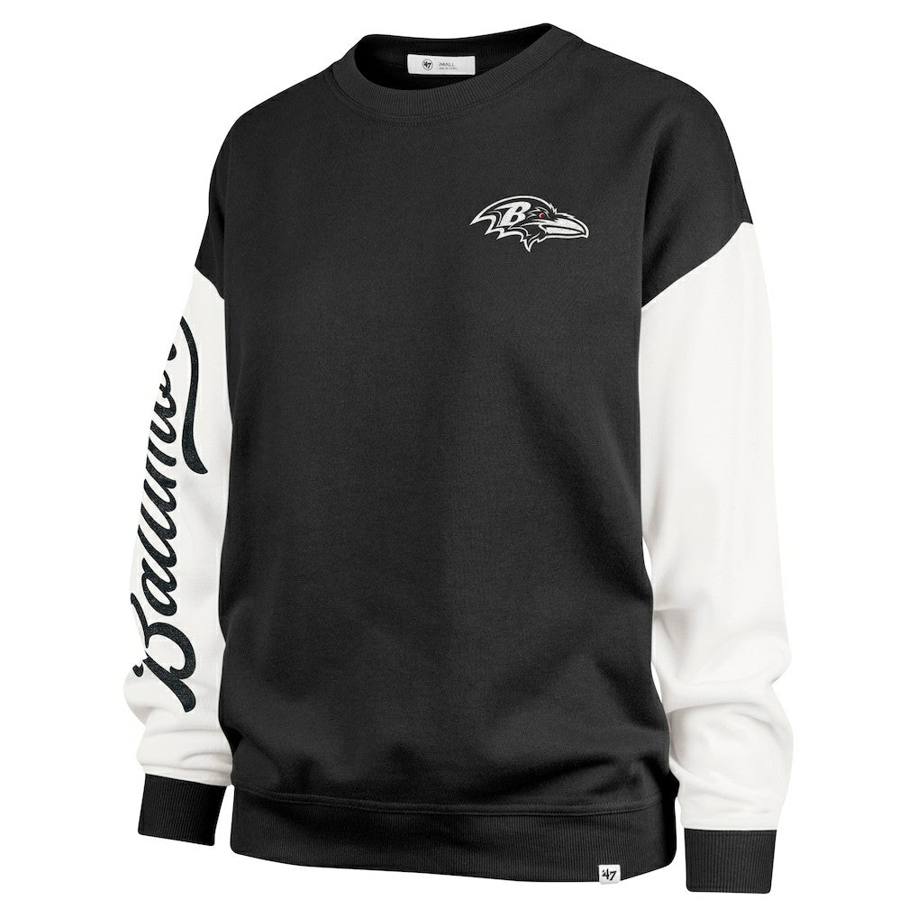 47 brand Baltimore Ravens '47 Women's Double Header Rise Andie Pullover Sweatshirt Black