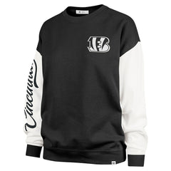 47 brand Cincinnati Bengals '47 Women's Double Header Rise Andie Pullover Sweatshirt Black