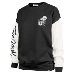 47 brand New Orleans Saints '47 Women's Double Header Rise Andie Pullover Sweatshirt Black