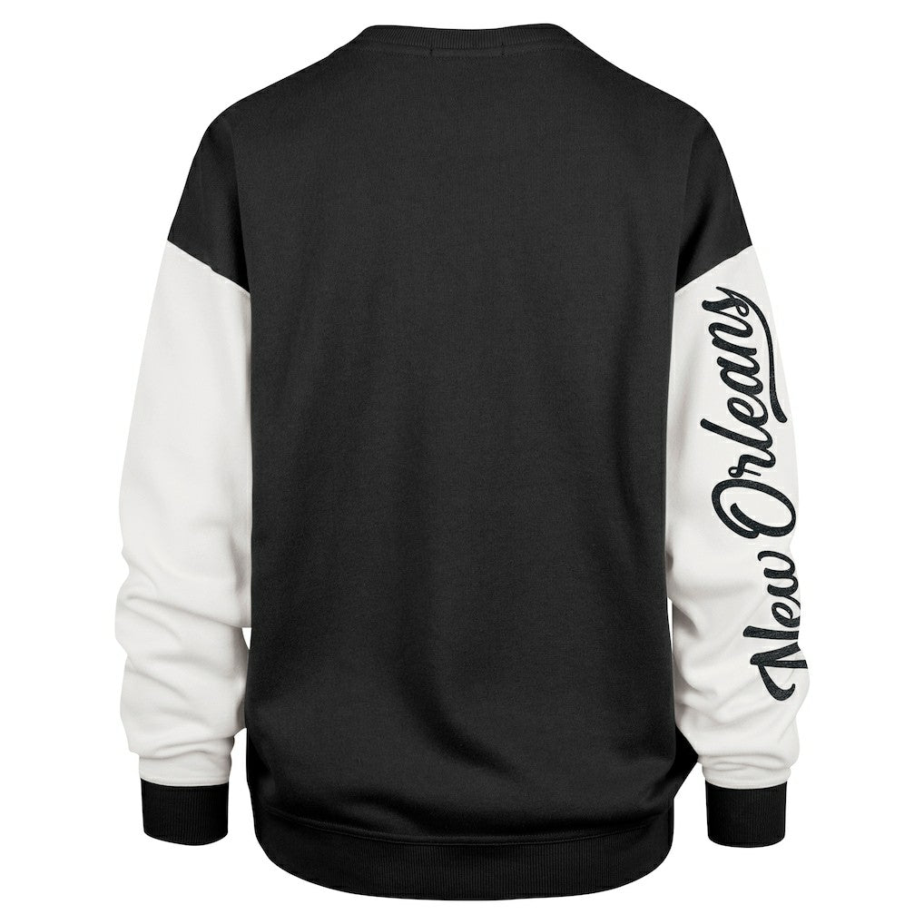 47 brand New Orleans Saints '47 Women's Double Header Rise Andie Pullover Sweatshirt Black