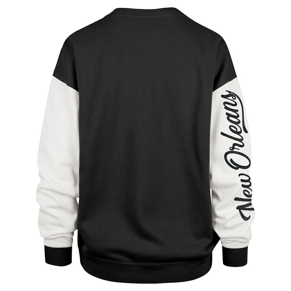 47 brand New Orleans Saints '47 Women's Double Header Rise Andie Pullover Sweatshirt Black