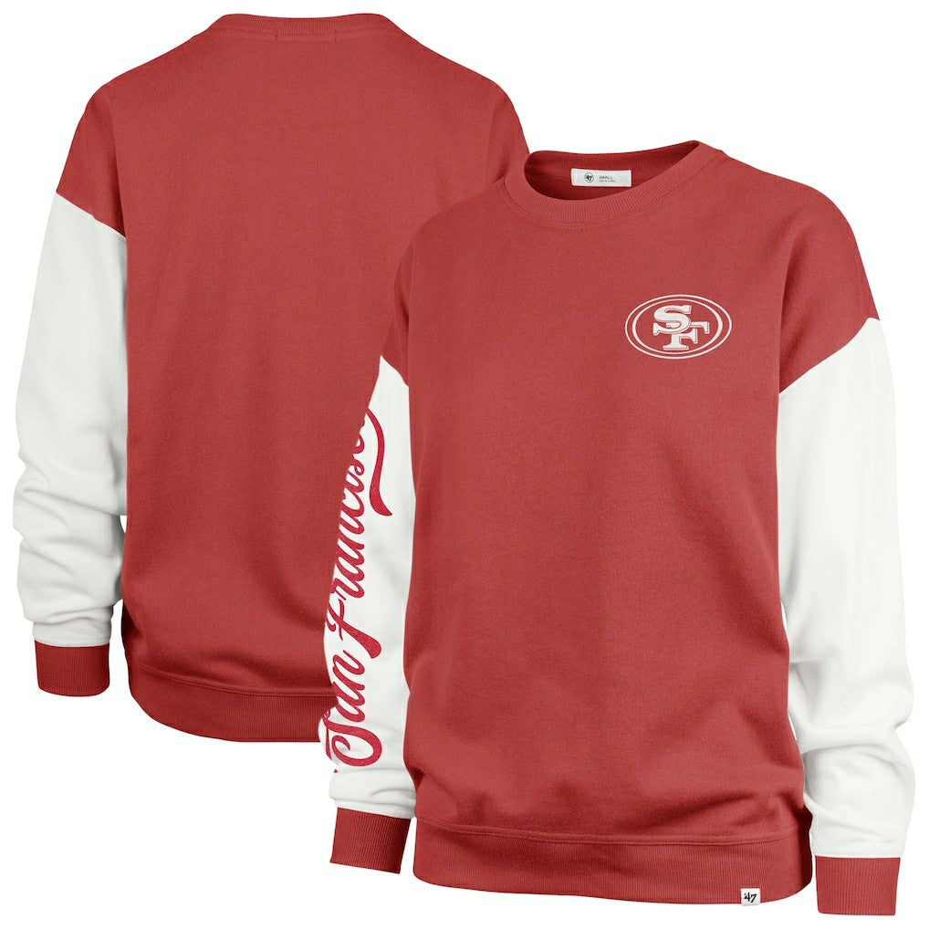 47 brand San Francisco 49ers '47 Women's Double Header Rise Andie Pullover Sweatshirt Scarlet
