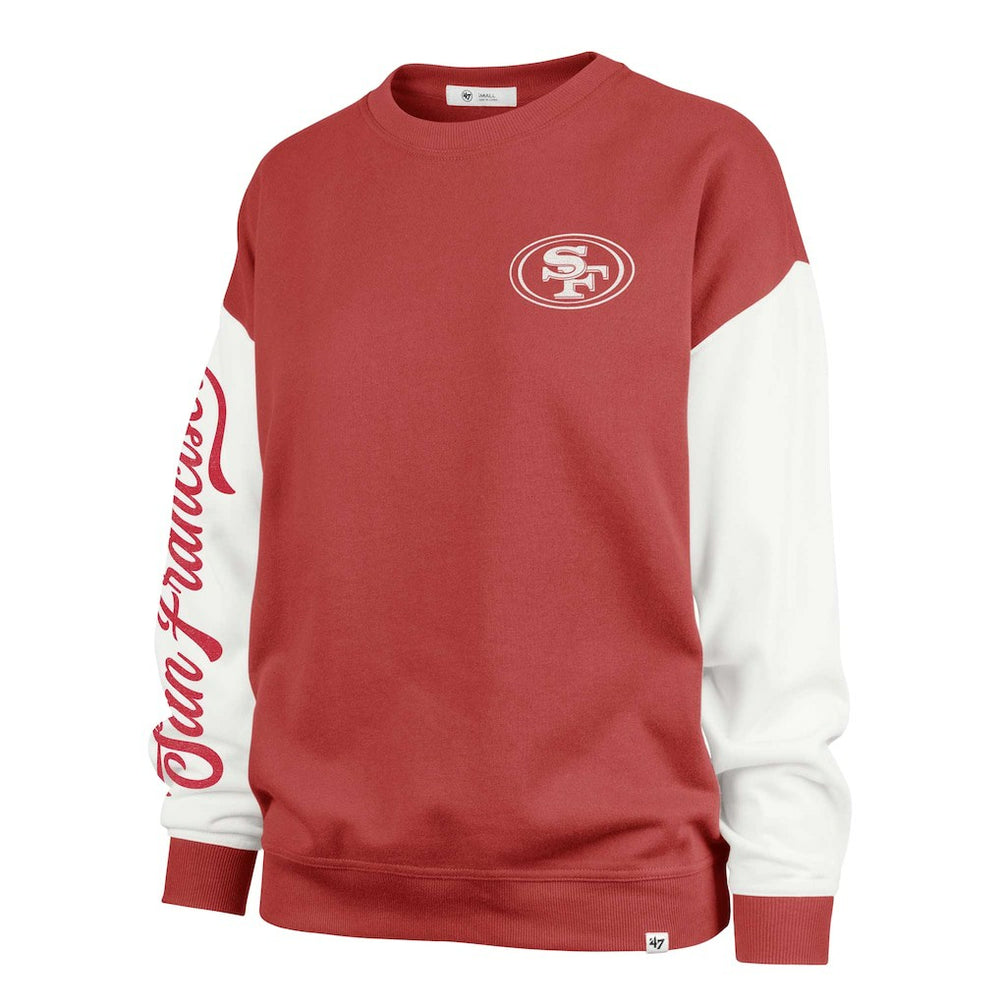 47 brand San Francisco 49ers '47 Women's Double Header Rise Andie Pullover Sweatshirt Scarlet