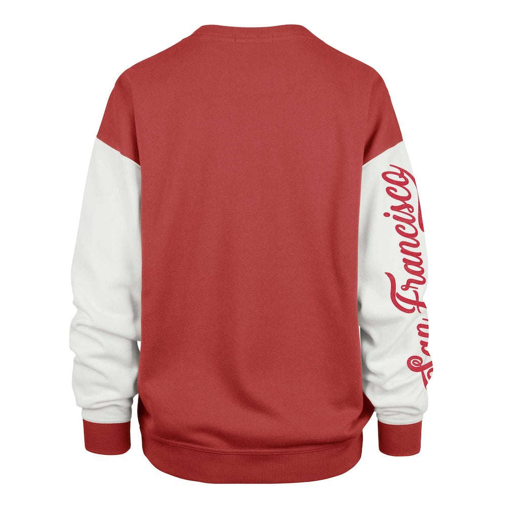 47 brand San Francisco 49ers '47 Women's Double Header Rise Andie Pullover Sweatshirt Scarlet