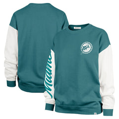 47 brand Miami Dolphins '47 Women's Double Header Rise Andie Pullover Sweatshirt Aqua
