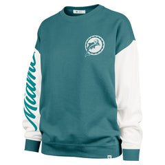 47 brand Miami Dolphins '47 Women's Double Header Rise Andie Pullover Sweatshirt Aqua