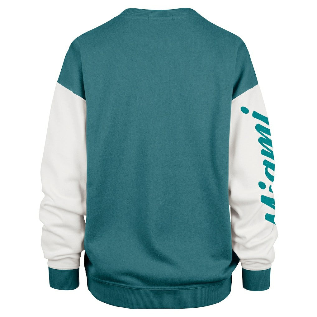 47 brand Miami Dolphins '47 Women's Double Header Rise Andie Pullover Sweatshirt Aqua