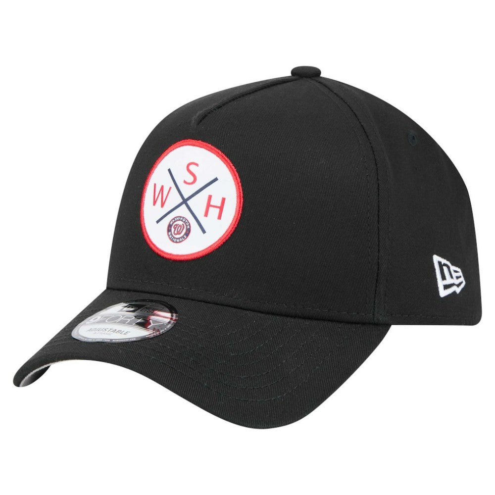 Washington Nationals New Era 9FORTY A-Frame Adjustable Hat - Black - New Era Lifestyle