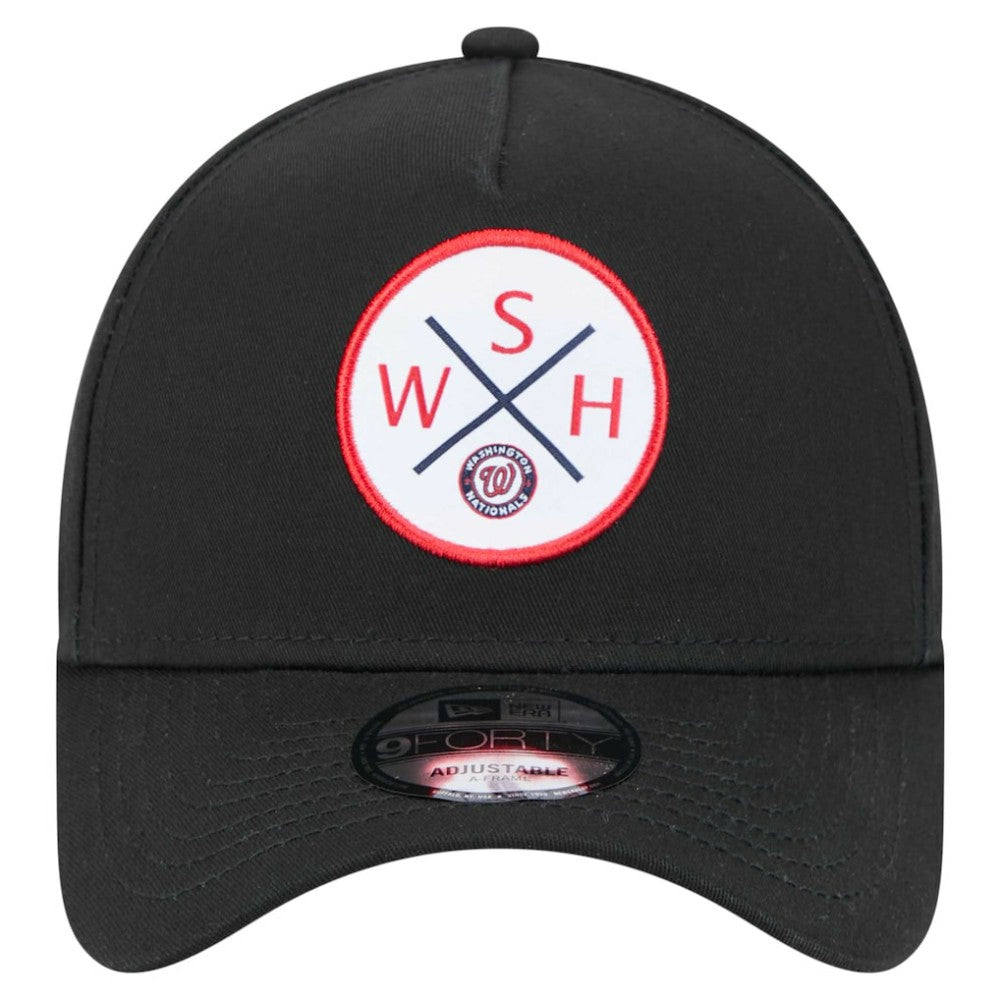 Washington Nationals New Era 9FORTY A-Frame Adjustable Hat - Black - New Era Lifestyle