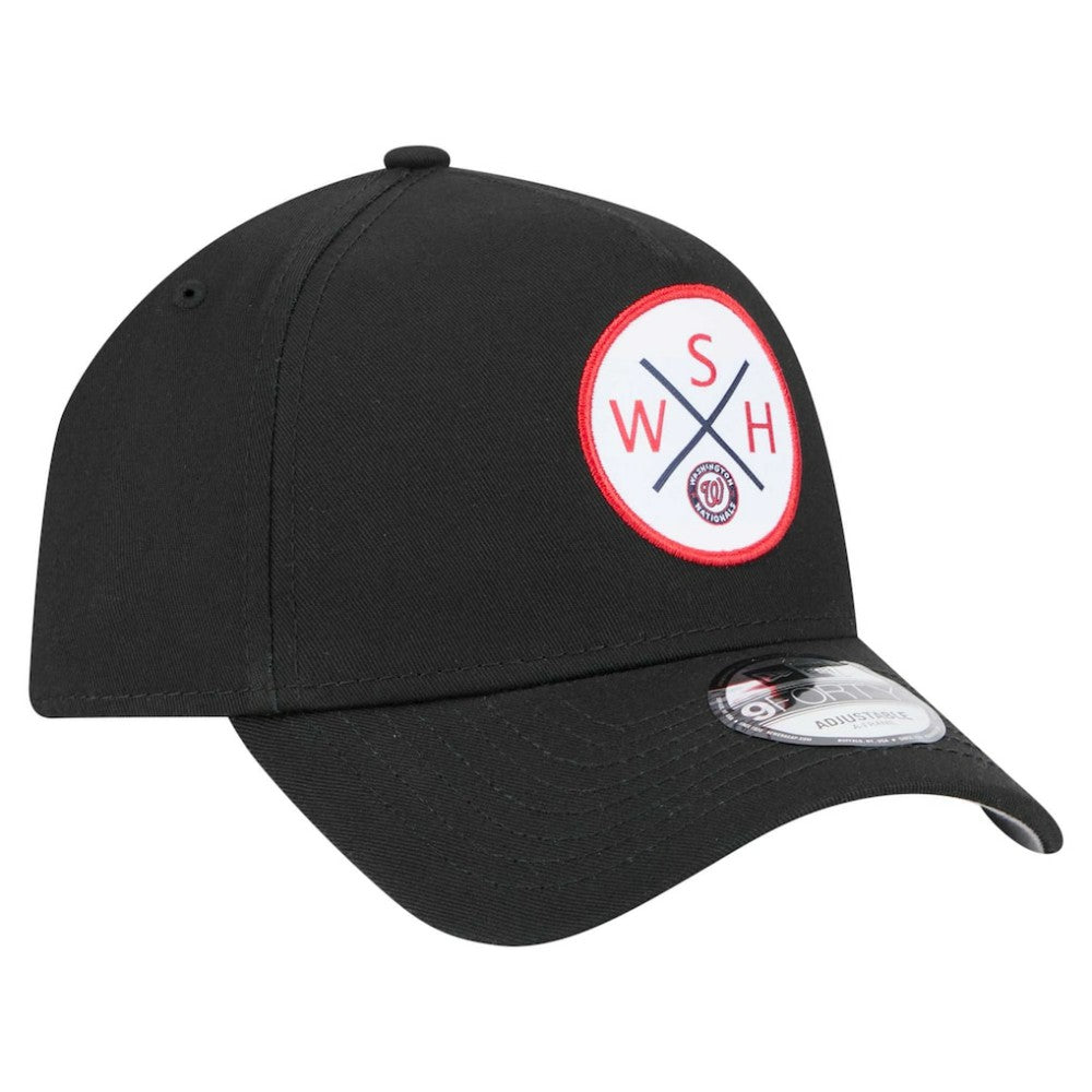 Washington Nationals New Era 9FORTY A-Frame Adjustable Hat - Black - New Era Lifestyle