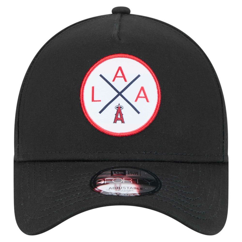 Los Angeles Angels New Era 9FORTY A-Frame Adjustable Hat - Black - New Era Discount