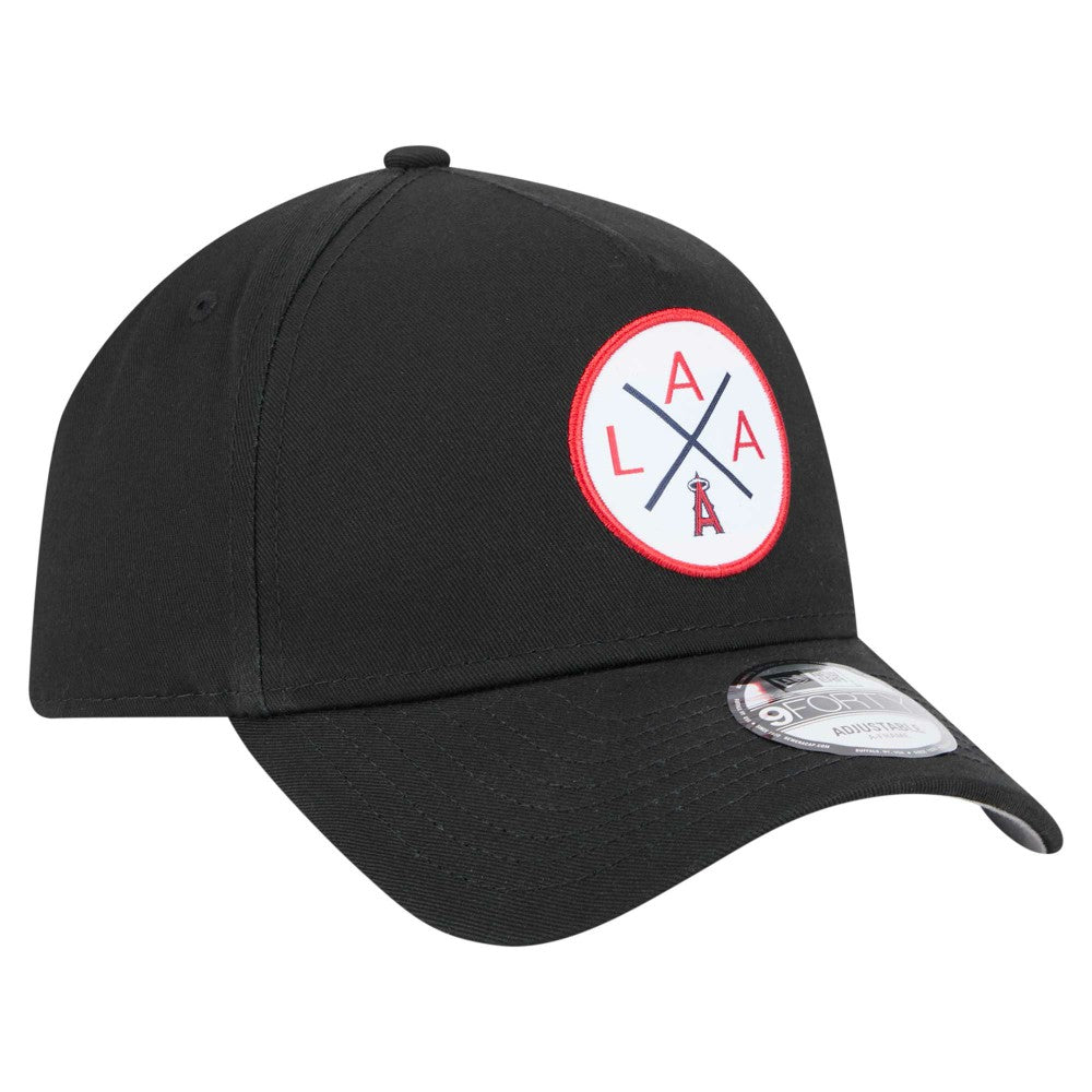 Los Angeles Angels New Era 9FORTY A-Frame Adjustable Hat - Black - New Era Discount