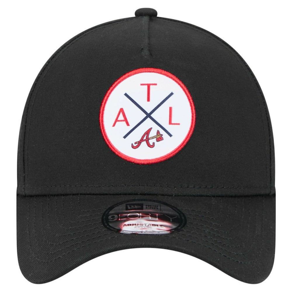 Atlanta Braves New Era 9FORTY A-Frame Adjustable Hat - Black - New Era on Sale