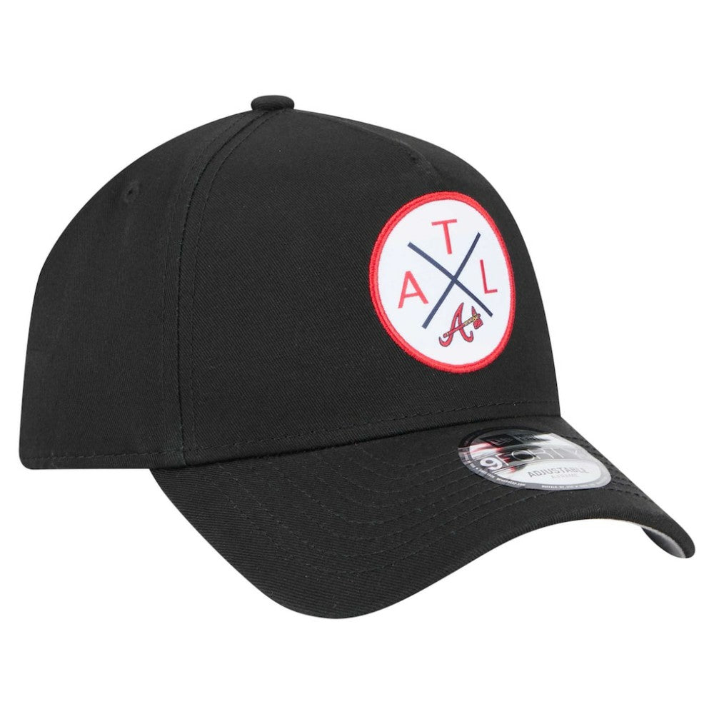 Atlanta Braves New Era 9FORTY A-Frame Adjustable Hat - Black - New Era on Sale