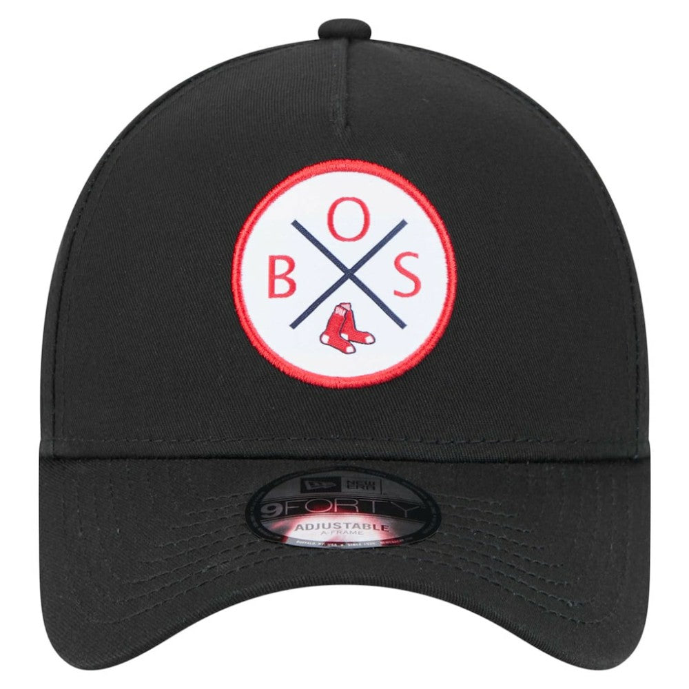 Boston Red Sox New Era 9FORTY A-Frame Adjustable Hat - Black - New Era Lifestyle