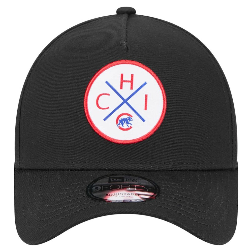 Chicago Cubs New Era 9FORTY A-Frame Adjustable Hat - Black - New Era Online