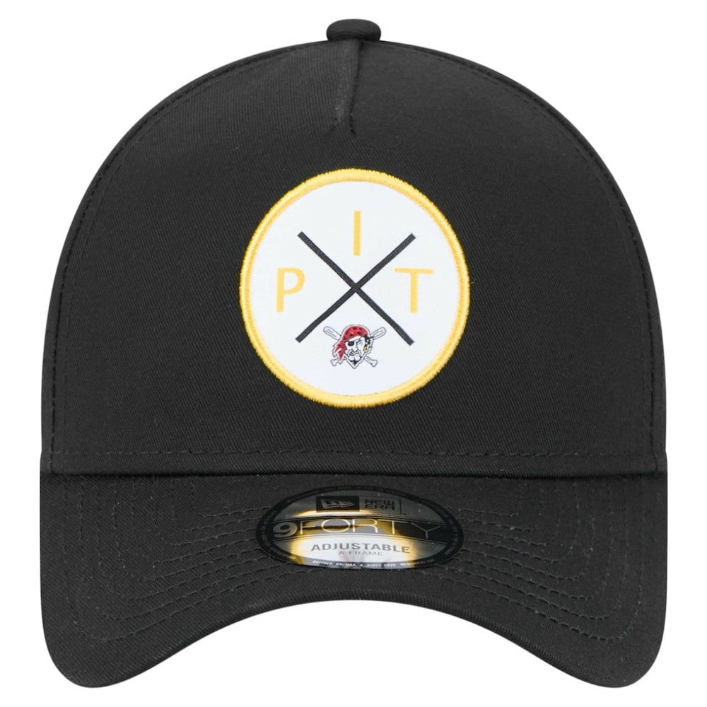 Pittsburgh Pirates New Era 9FORTY A-Frame Adjustable Hat - Black - New Era Discount