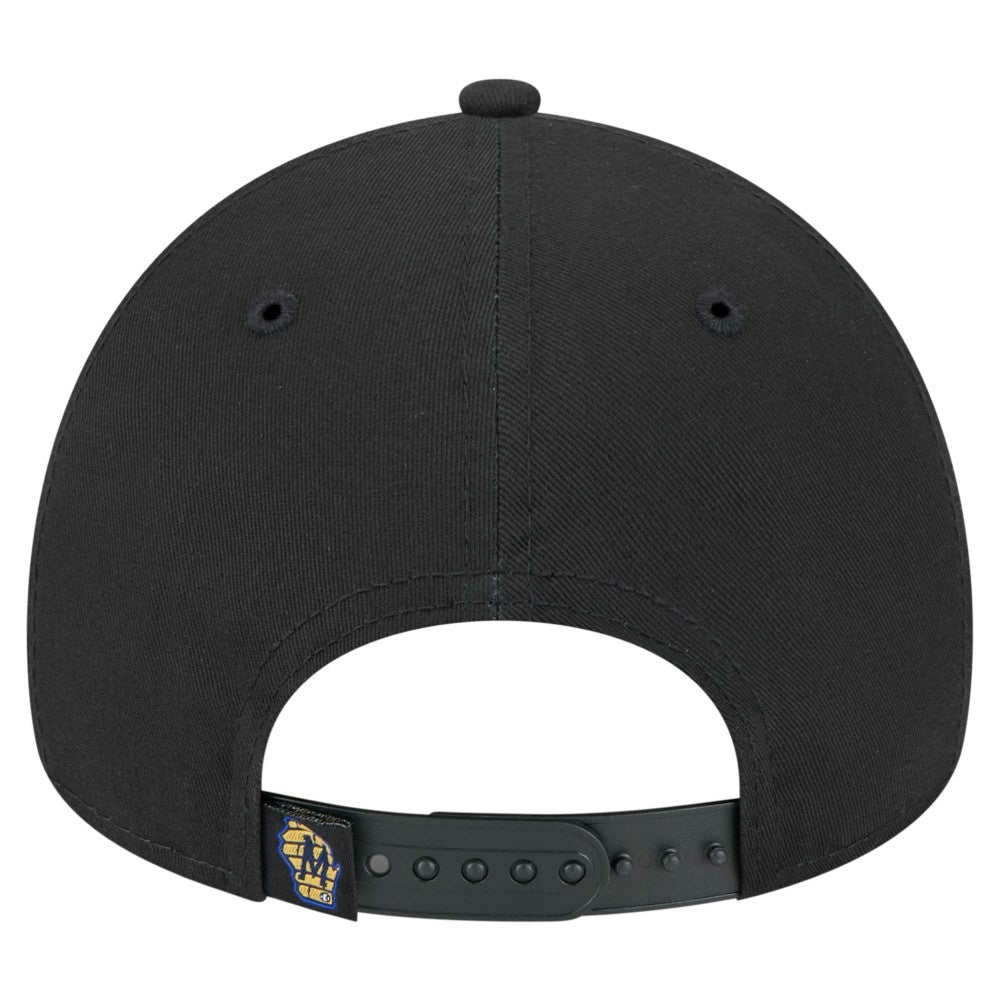 Milwaukee Brewers New Era 9FORTY A-Frame Adjustable Hat - Black - New Era Discount