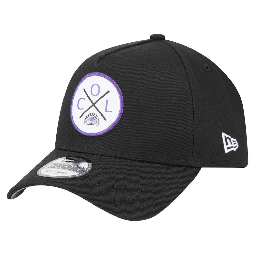 Colorado Rockies New Era 9FORTY A-Frame Adjustable Hat - Black - New Era Lifestyle