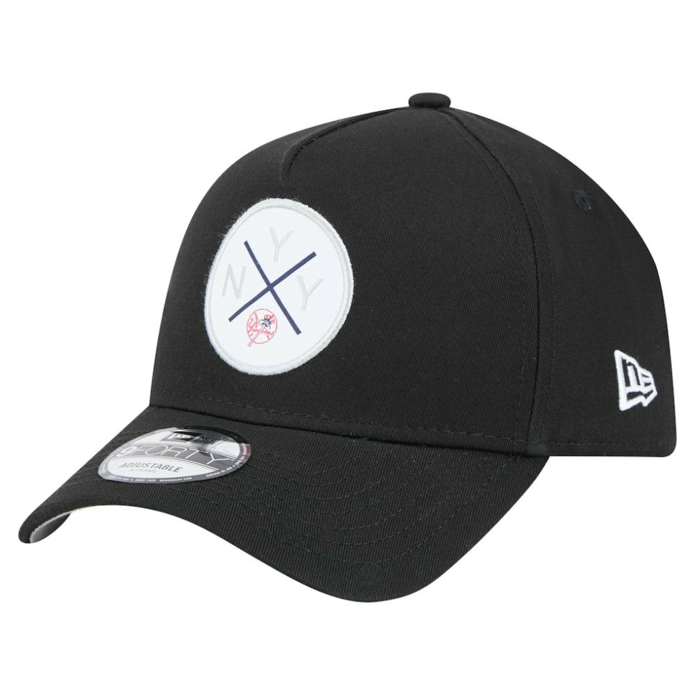 New York Yankees New Era 9FORTY A-Frame Adjustable Hat - Black - New Era on Sale