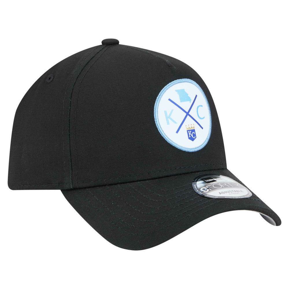 Kansas City Royals New Era 9FORTY A-Frame Adjustable Hat - Black - New Era Online