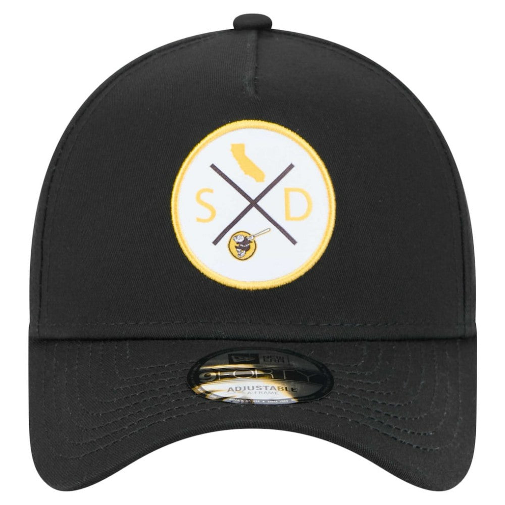 San Diego Padres New Era 9FORTY A-Frame Adjustable Hat - Black - New Era Sale