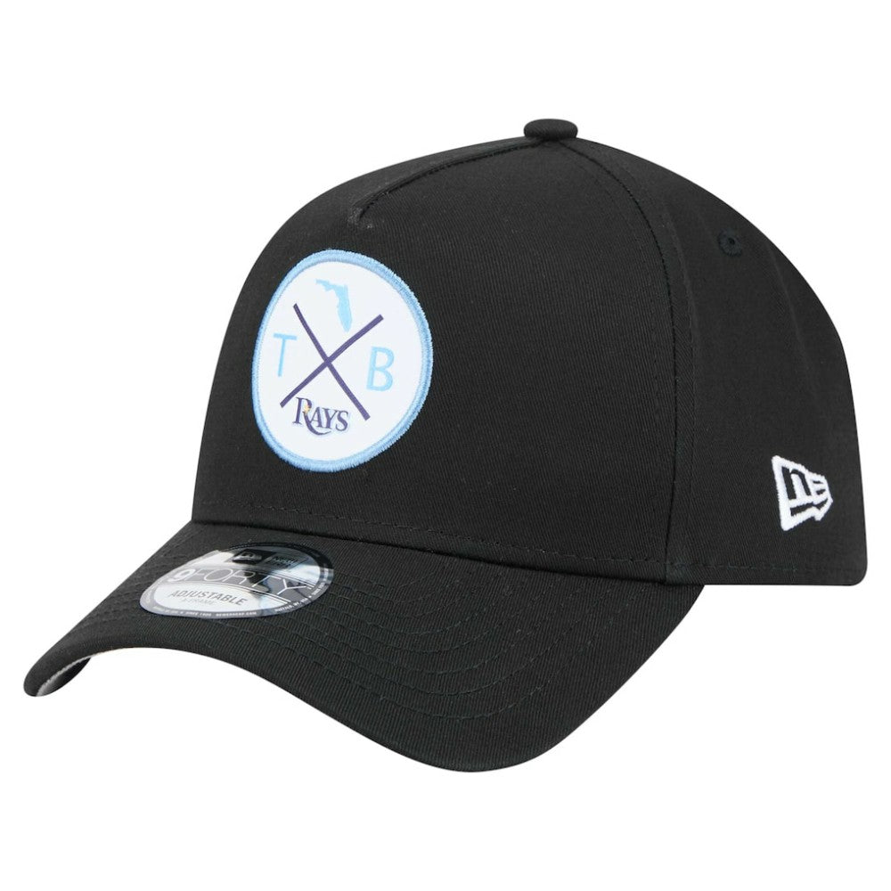Tampa Bay Rays New Era 9FORTY A-Frame Adjustable Hat - Black - New Era Lifestyle