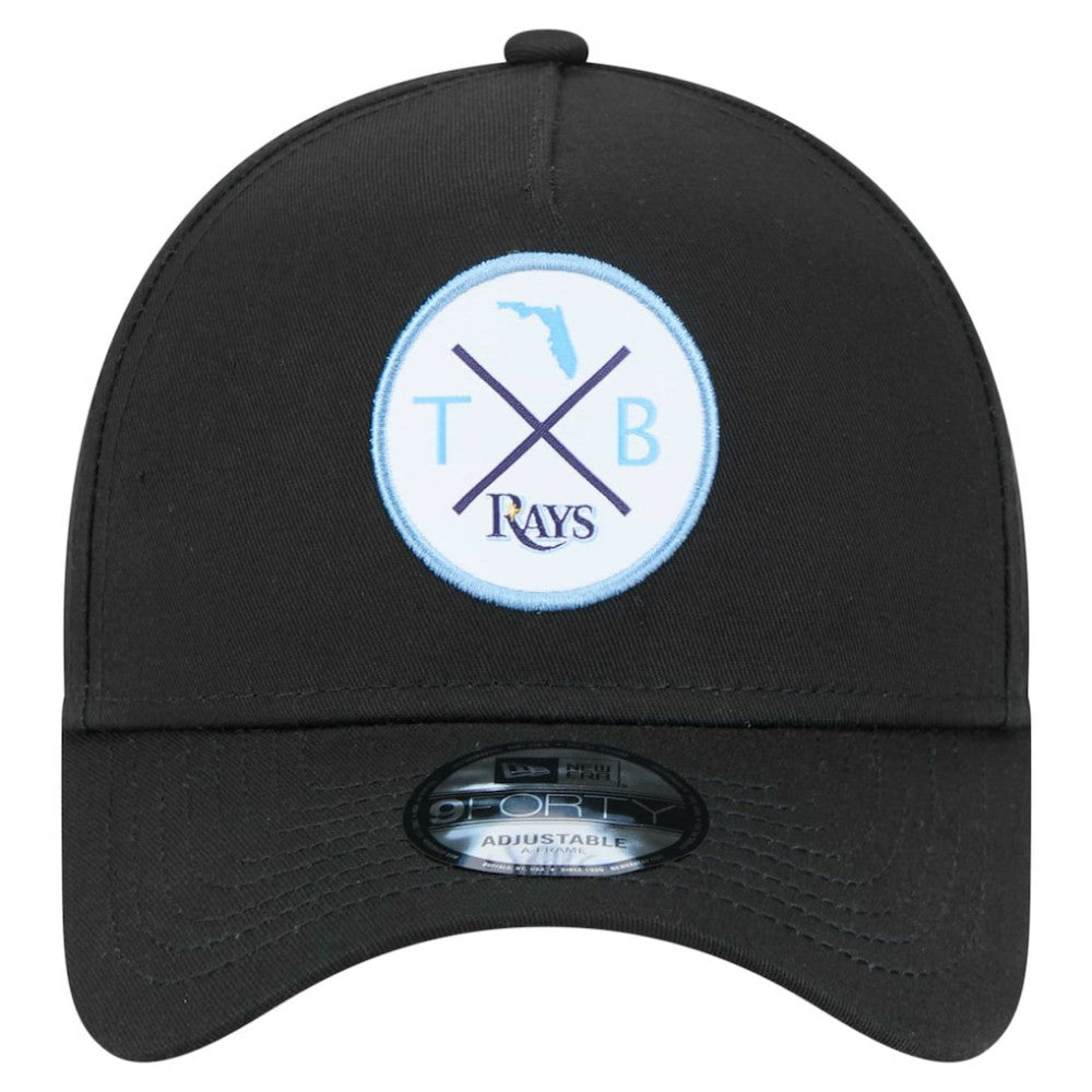 Tampa Bay Rays New Era 9FORTY A-Frame Adjustable Hat - Black - New Era Lifestyle