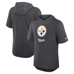 Nike Pittsburgh Steelers Tri-Blend Performance Hoodie T-Shirt Anthracite