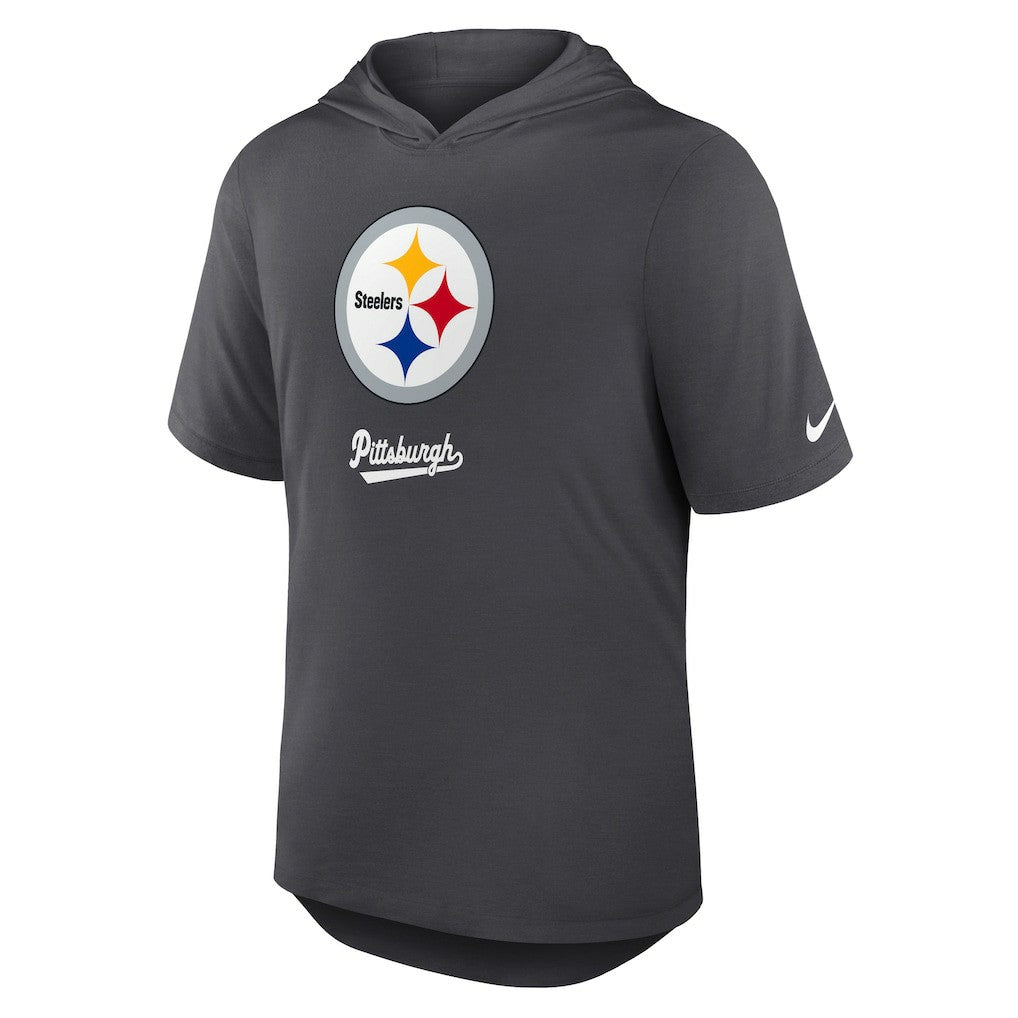 Nike Pittsburgh Steelers Tri-Blend Performance Hoodie T-Shirt Anthracite