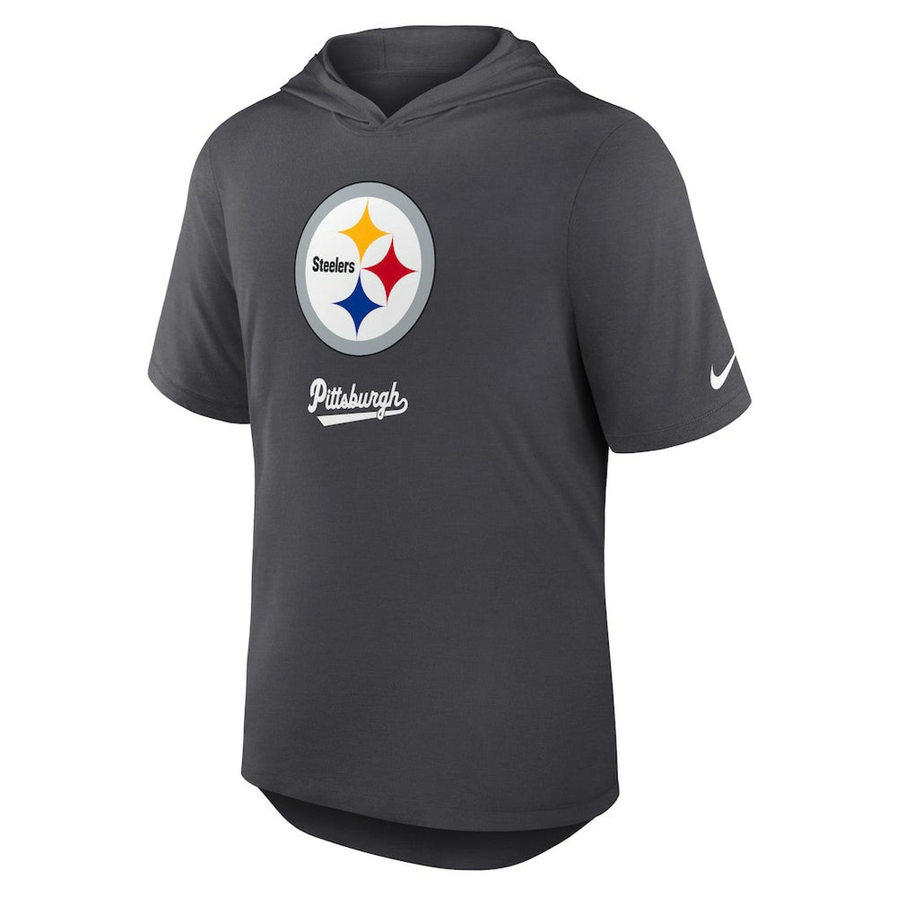 Nike Pittsburgh Steelers Tri-Blend Performance Hoodie T-Shirt Anthracite
