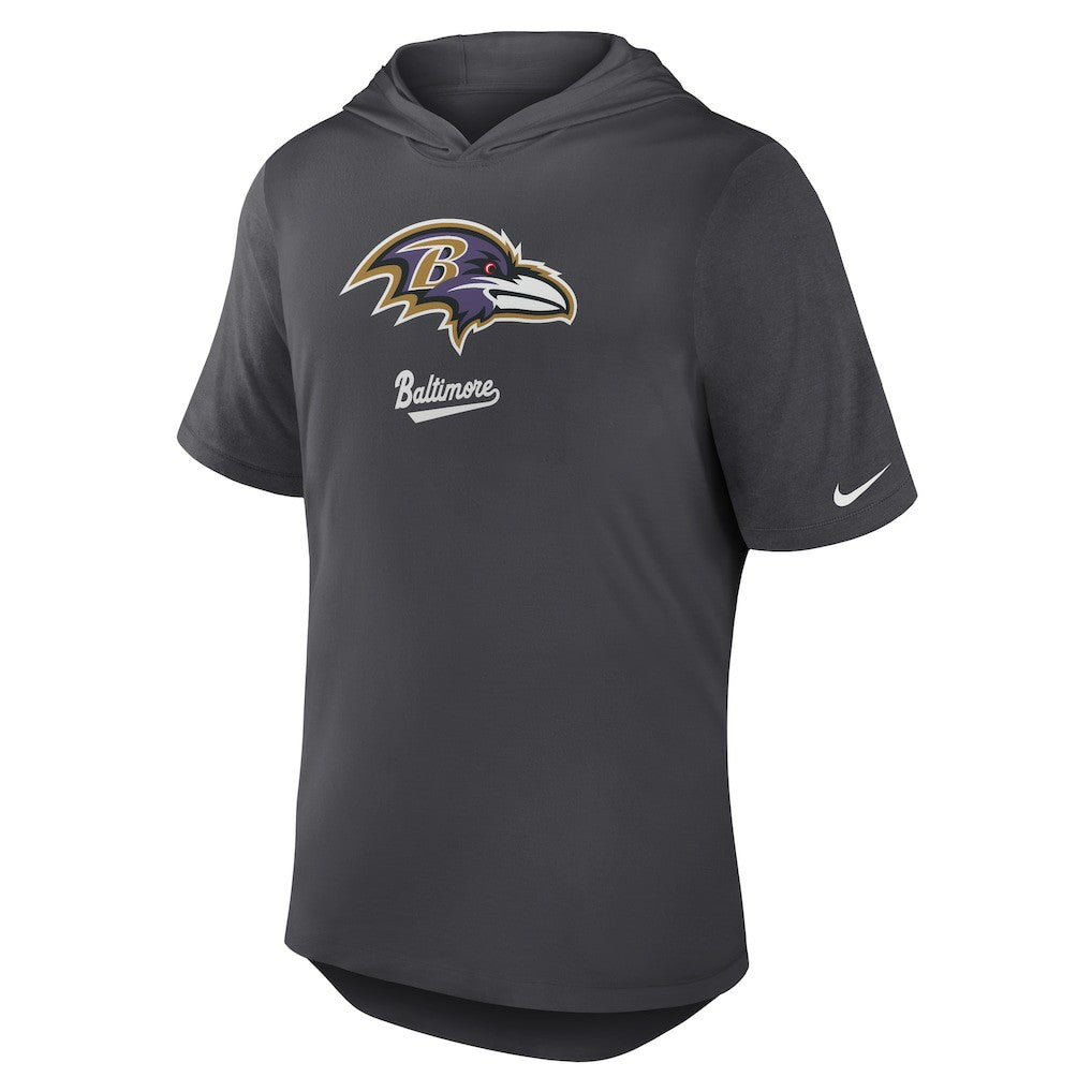 Nike Baltimore Ravens Tri-Blend Performance Hoodie T-Shirt Anthracite